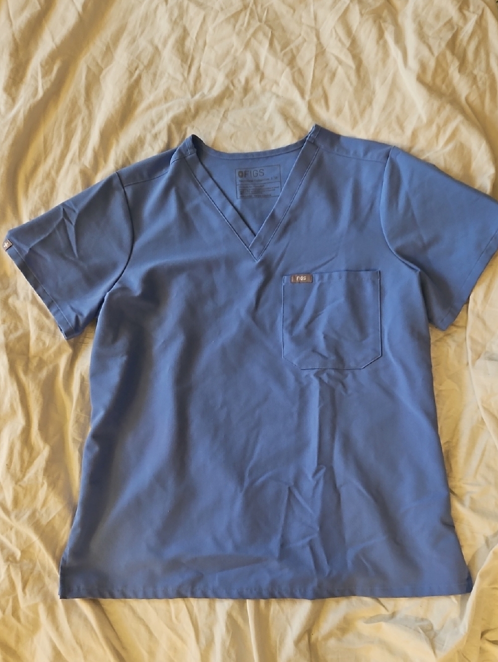 Figs Womens Blue Catarina Scrub Top Medium